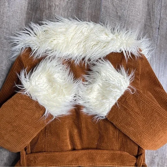 Show Me Your Mumu Corduroy Fur Penny Lane Coat Size XS - Picture 8 of 16